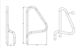 G5 Flanged Grab Rail Narrow Spaced Figure 4- Single - For Bolting Down